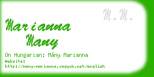 marianna many business card