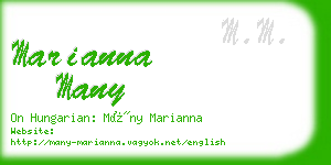 marianna many business card